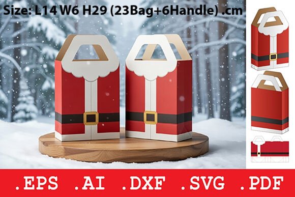 3D SVG Christmas Gable Bag: A Festive Design Asset for Seasonal Branding