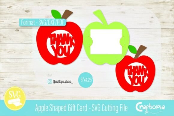 Apple Shaped Gift Card – 3D SVG for Greeting Cards & Brand Packaging