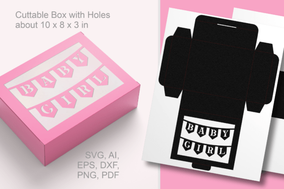 Baby Girl Banner Rectangular Favor Box