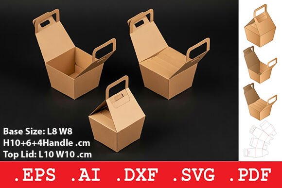 Carry Handle Open Top Gift Basket Box: A 3D SVG Packaging Design for Real Crafters and Etsy Sellers