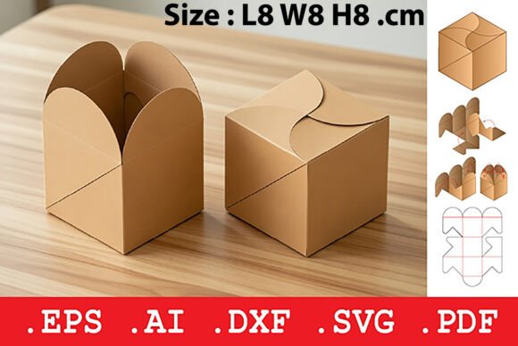 Cube Petal Fold Gift Box: A 3D SVG Object for Elegant Editorial Packaging