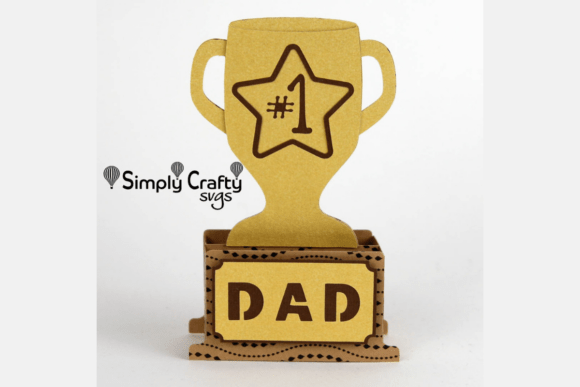 Dad Trophy Card 3D SVG for Father's Day Designs