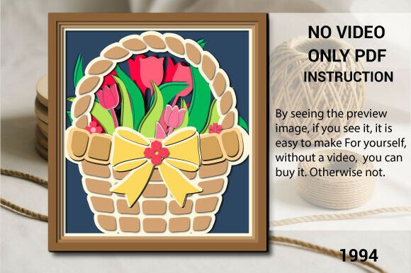Easter Basket Tulip SVG Shadowbox 3D Review