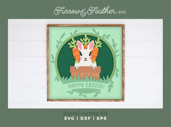 Easter Bunny Carrot Pot – 3D SVG for Playful Editorial Design