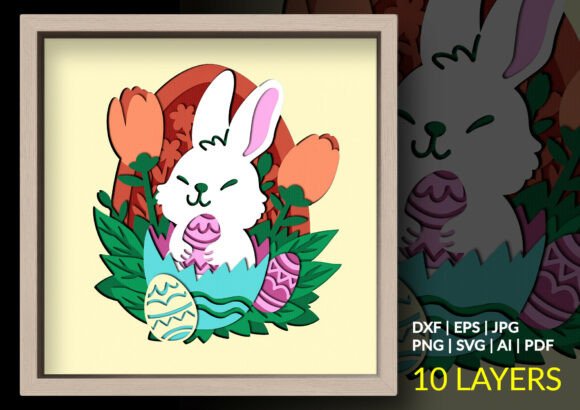 Easter Bunny Egg Shell Shadow Box SVG Review