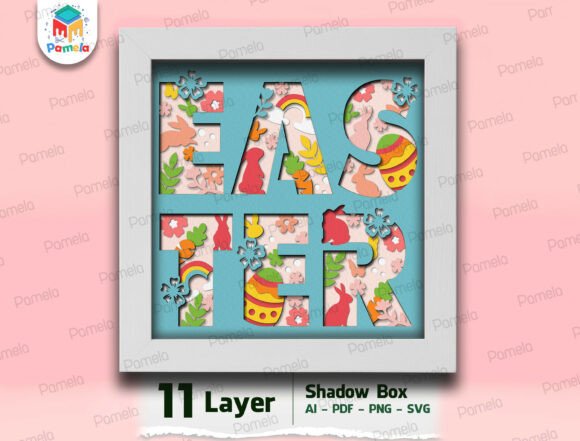 Easter Shadow Box 3D SVG for Festive Digital Products