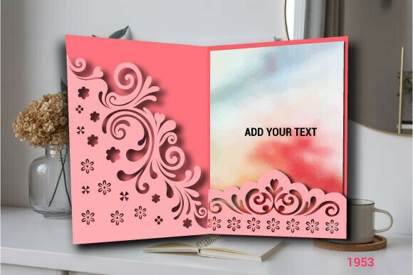 Floral Corner Valentine Gift CardSVG1953 – 3D SVG Design for Elegant Valentine S Day Branding