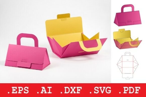 Handbag Shaped Folding Gift Box: A 3D SVG Object That Elevates Brand Packaging and Marketing Visuals
