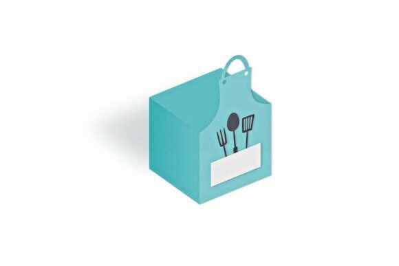 Kitchen BBQ Apron Cube Favour Box: A 3D SVG for Father’s Day Projects