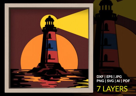 Lighthouse Sunset Shadow Box SVG Review