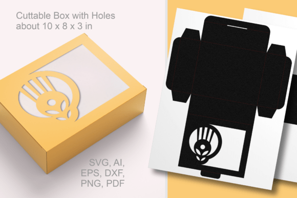 Mid Century Style Flower Rectangular Box: 3D SVG Spring Review