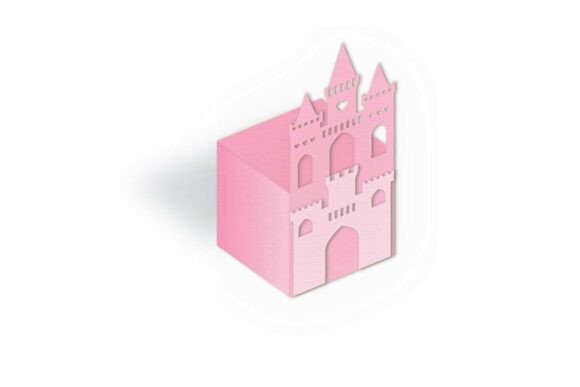 Princess Castle Cube Gift Box: A 3D SVG for Birthday Branding That Sparks Joy