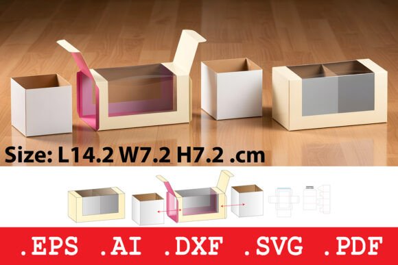 Rectangular Window Box with Divider: 3D SVG for Objects