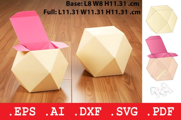 Rhombic Dodecahedron Folding Box: A 3D SVG Object with Packaging Potential