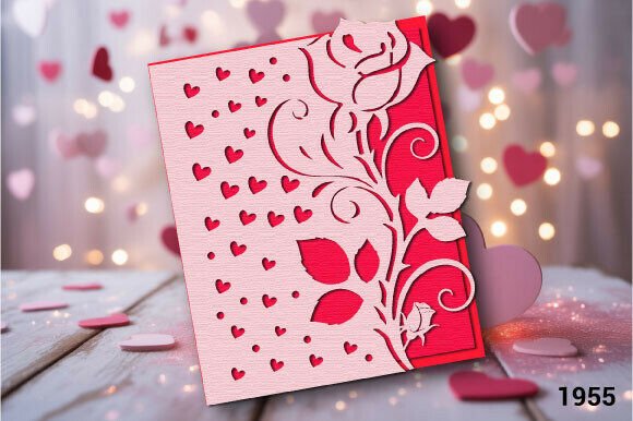 Rose Heart Valentine Card SVG Layer 1955 Review