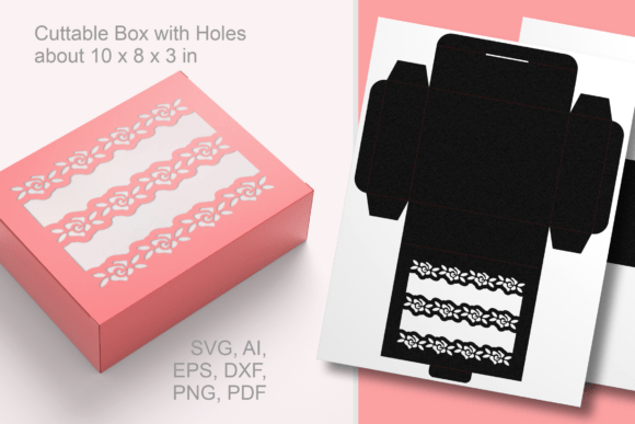 Small Roses Bands Rectangular Gift Box – 3D SVG for Mother’s Day Branding