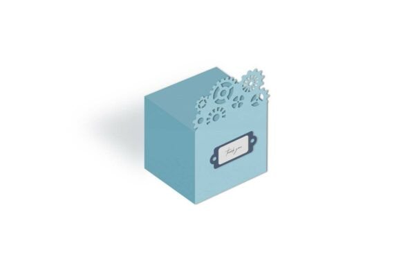 Steampunk Gears Favour Gift Box SVG: 3D Design for Birthday Branding That Stands Out