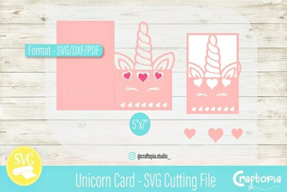 Traditional Unicorn Card – SVG File: A Whimsical 3D SVG for Greeting Card Designers