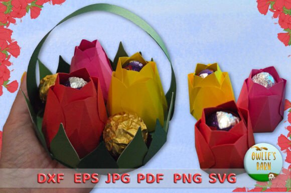 Tulips in Basket - 3D SVG for Mother’s Day Branding